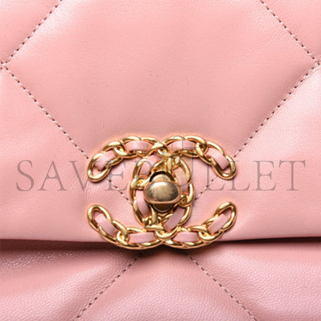 CHANEL QUILTED MEDIUM 19 FLAP LIGHT PINK (26*16*9cm)